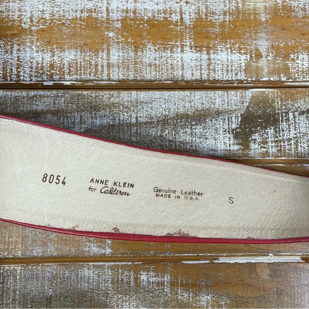 Vintage Anne Klein By Calderon Genuine Leather Belt Size S  MADE IN U.S.A.